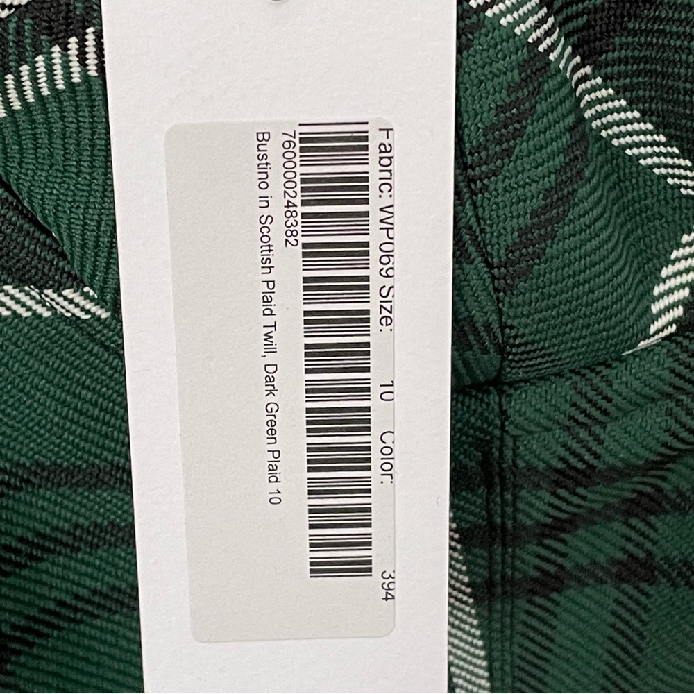 NWT Rosie Assoulin Dark Green
Scottish Plaid Twill Bustier size 10 - Picture 13 of 16